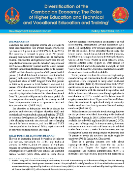 Diversification of the Cambodian Economy: The Roles of Higher Education and Technical and Vocational Education and Training