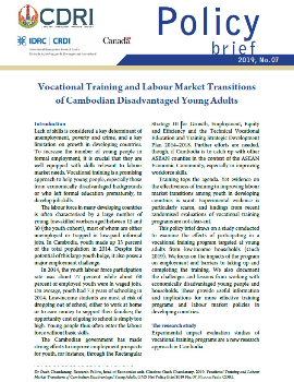 Vocational Training and Labour Market Transitions of Cambodian Disadvantaged Young Adults