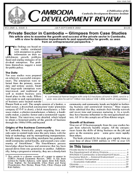 Private Sector in Cambodia – Glimpses from Case Studies