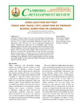 Does Location Matter? Track and Trace (TnT) Adoption by Primary School Directors in Cambodia