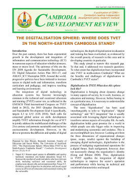 The Digitalisation Sphere: Where Does TVET in the North-Eastern Cambodia Stand?