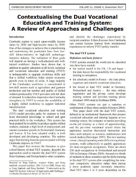Contextualising the Dual Vocational Education and Training System: A Review of Approaches and Challenges