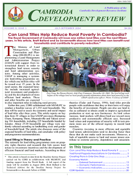 Can Land Titles Help Reduce Rural Poverty in Cambodia?