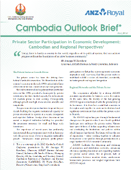 Private Sector Participation in Economic Development: Cambodian and Regional Perspectives