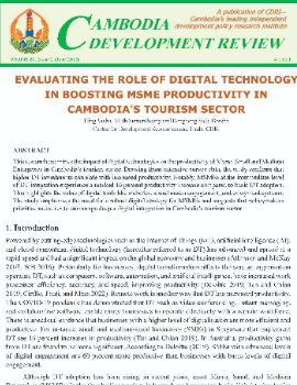 Evaluating the Role of Digital Technology in Boosting MSME Productivity in Cambodia’s Tourism Sector