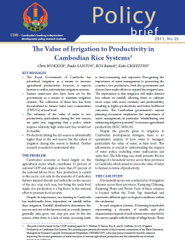 The Value of Irrigation to Productivity in Cambodian Rice Systems
