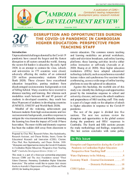 Disruption and Opportunities During the Covid-19 Pandemic in Cambodian Higher Education: Perspective from Teaching Staff