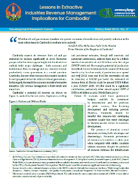 Lessons in Extractive Industries Revenue Management: Implications for Cambodia