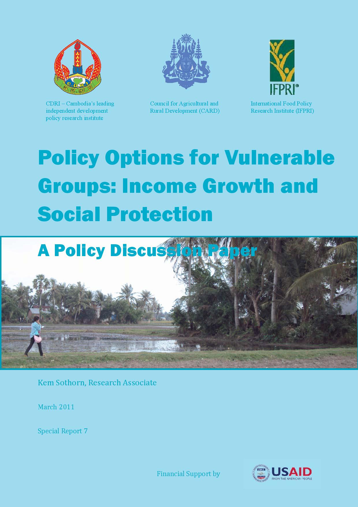 Policy Options for Vulnerable Groups: Income Growth and Social Protection