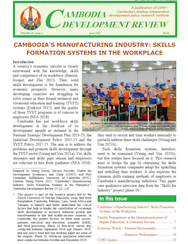 Cambodia’s Manufacturing Industry: Skills Formation Systems in the Workplace