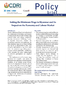 Setting the Minimum Wage in Myanmar and Its Impact on the Economy and Labour Market