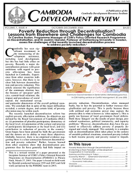 Poverty Reduction through Decentralisation? Lessons from Elsewhere and Challenges for Cambodia