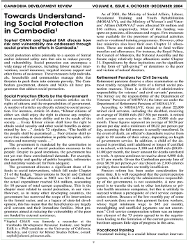 Towards Understanding Social Protection in Cambodia1