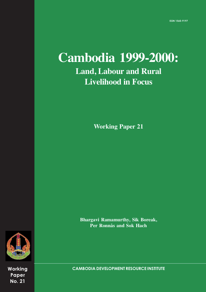 Cambodia 1999-2000: Land, Labour and Rural Livelihood in Focus