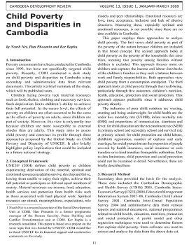Child Poverty and Disparities in Cambodia