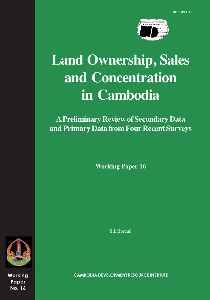 Land Ownership, Sales and Concentration in Cambodia