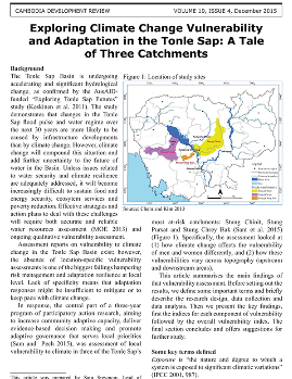 Exploring Climate Change Vulnerability and Adaptation in the Tonle Sap: A Tale of Three Catchments