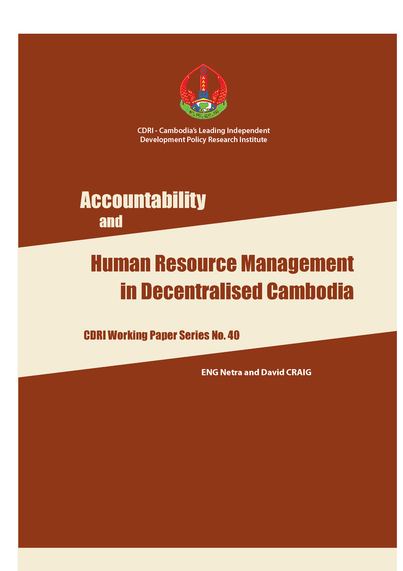 Accountability and Human Resource management in Decentralised Cambodia