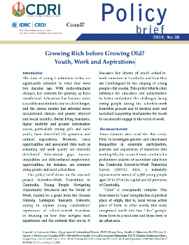 Growing Rich before Growing Old? Youth, Work and Aspirations