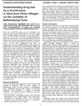 Understanding Drug Use as a Social Issue: A View from Three Villages on the Outskirts of Battambang Town