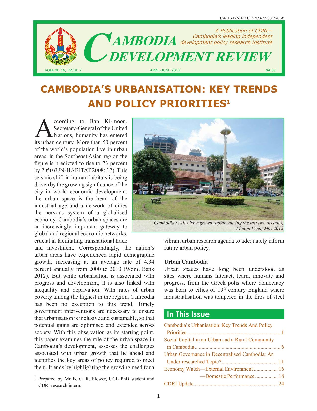 Cambodia’s Urbanisation: Key Trends And Policy Priorities