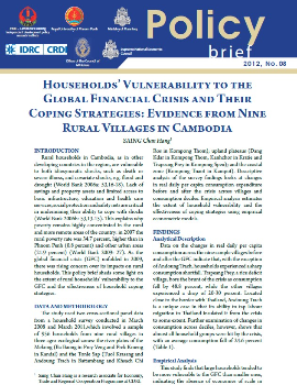 Households’ Vulnerability to the Global Financial Crisis and Their Coping Strategies: Evidence from Nine Rural Villages in Cambodia