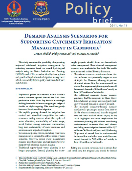 Demand Analysis Scenarios for Supporting Catchment Irrigation Management in Cambodia