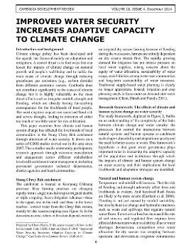 Improved Water Security Increases Adaptive Capacity To Climate Change