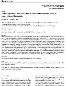 State Regulations and Elitisation: A Study of Civil Society Elites in Indonesia and Cambodia
