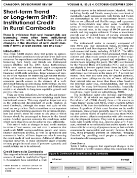 Short-term Trend or Long-term Shift?: Institutional Credit in Rural Cambodia