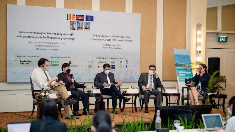 Participation in Ponlok Chomnes National Policy Forum, Cambodia’s COVID-19 Recovery Pathway