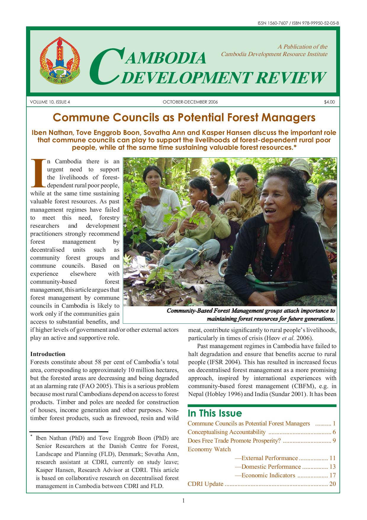 Commune Councils as Potential Forest Managers