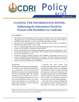 Closing the Information Divide: Addressing the Information Needs for Persons with Disabilities in Cambodia