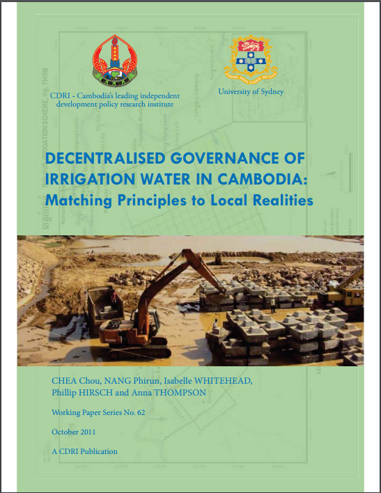 Decentralised Governance of Irrigation Water in Cambodia: Matching Principle to Local Realities
