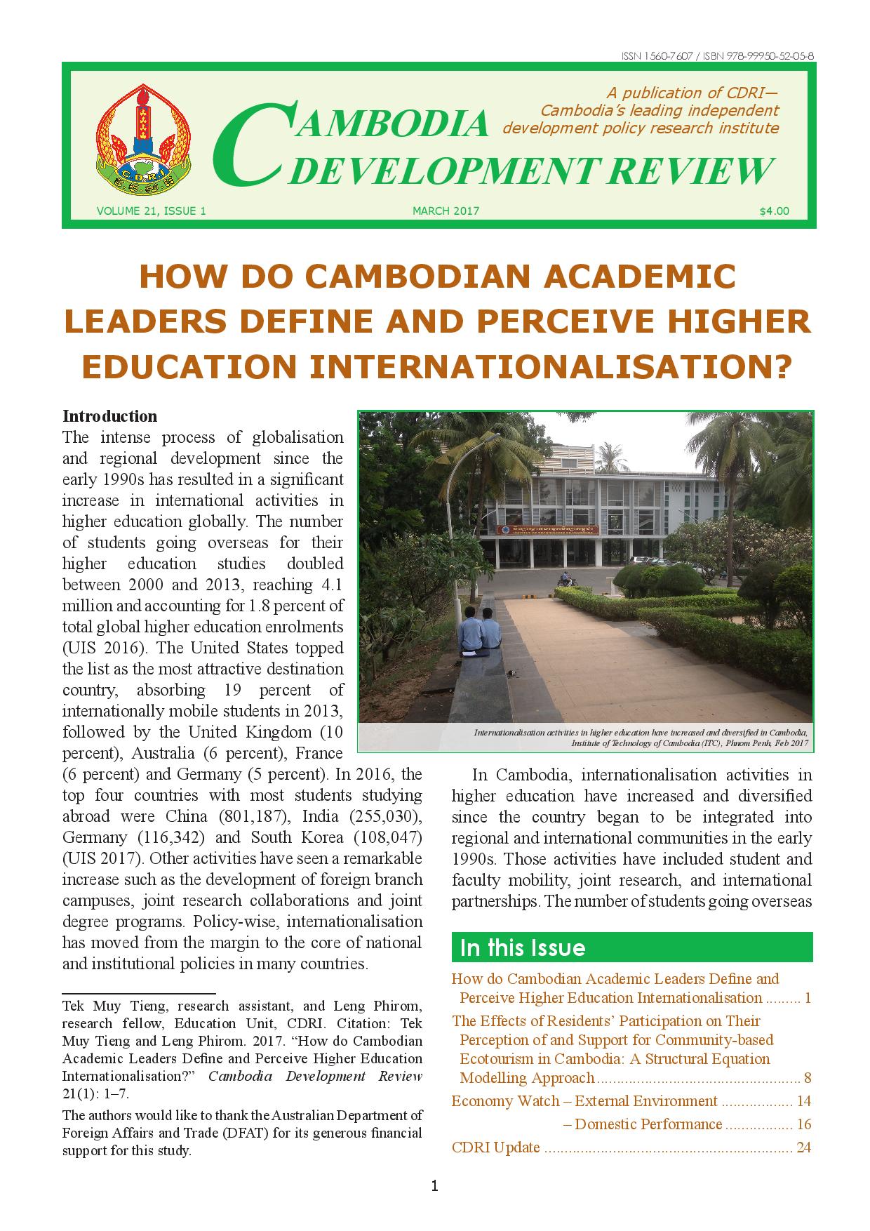 How Do Cambodian Academic Leaders Define and Perceive Higher Education Internationalisation?