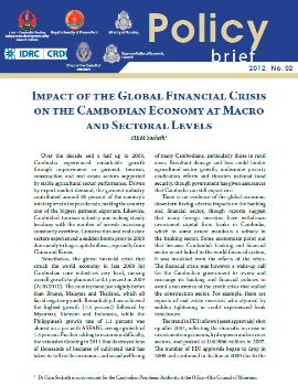 Impact of the Global Financial Crisis on the Cambodian Economy at Macro and Sectoral Levels