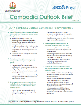 2014 Cambodia Outlook Conference Policy Priorities