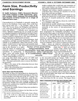 Farm Size, Productivity and Earnings
