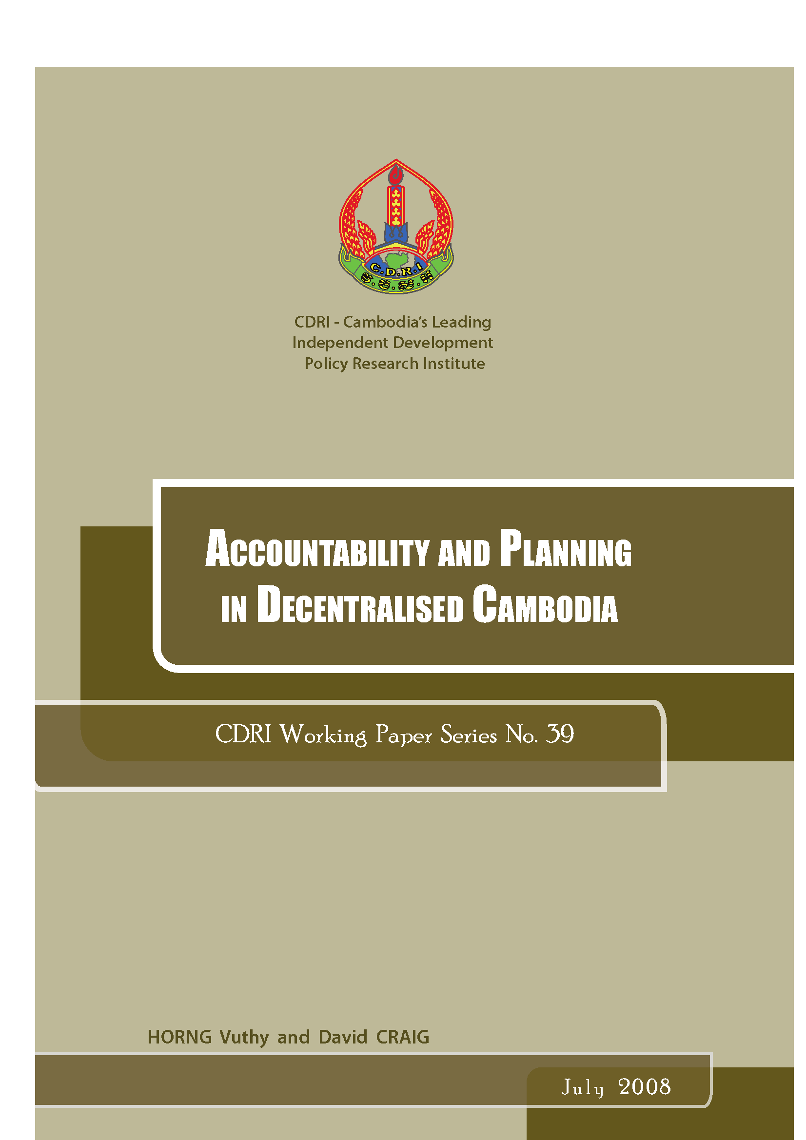 Accountability and Planning in Decentralised Cambodia