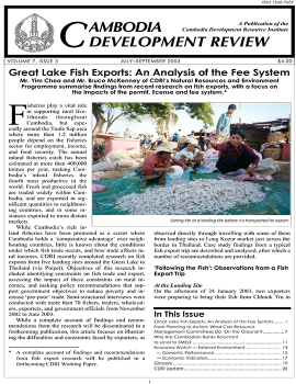 Great Lake Fish Exports: An Analysis of the Fee System