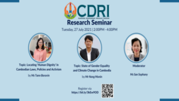 Locating ‘Human Dignity’ in Cambodian Laws, Policies and Activism and State of Gender Equality and Climate Change in Cambodia