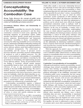 Conceptualising Accountability: The Cambodian Case