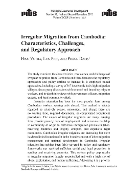Irregular Migration from Cambodia: Characteristics, Challenges, and Regulatory Approach