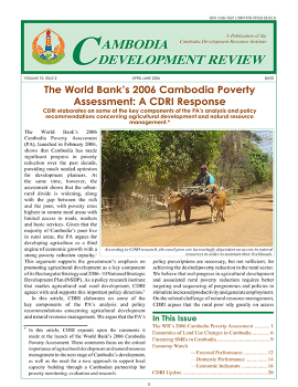 The World Bank’s 2006 Cambodia Poverty Assessment: A CDRI Response