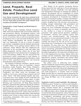 Land, Property, Real Estate, Productive Land Use and Development