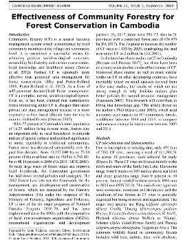 Effectiveness of Community Forestry for Forest Conservation in Cambodia