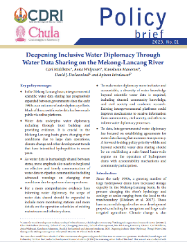 Deepening Inclusive Water Diplomacy Through Water Data Sharing on the Mekong-Lancang River
