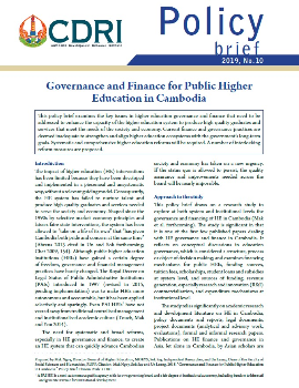 Governance and Finance for Public Higher Education in Cambodia